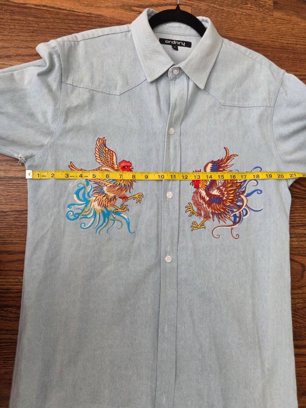 Ordnry "Far From Ordinary" Phoenix Embroidered Western Shirt Men's Size L - Picture 6 of 8